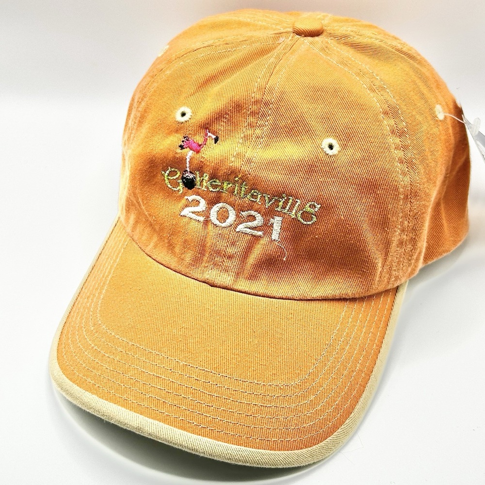 Golferitaville 2021 Flamingo Golf Dad Hat Cap Adjustable Strapback Orange Sports